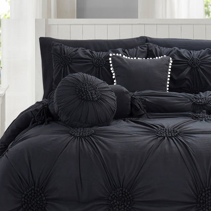 Elegant Comfort 10-Piece Sunflower Comforter Set - Includes 4-Piece Sheet Set with Double Sided Storage Pockets