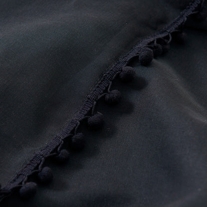 Elegant Comfort Set of 2 Pom Pom Tasseled Sheer Curtain - Rod Pocket