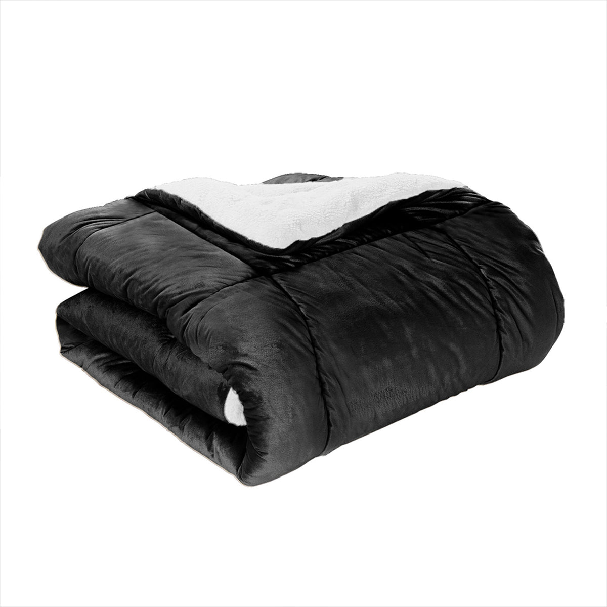 Elegant Comfort 3-Piece Micro-Suede Reversible Sherpa - Solid Color Design Comforter Set