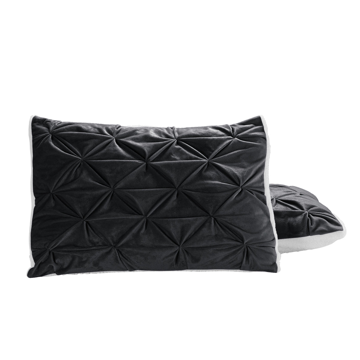 Elegant Comfort 3-Piece Pinch Pleated Micro-Suede Reversible Sherpa - Comforter Set