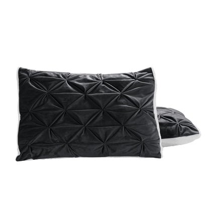 Elegant Comfort 3-Piece Pinch Pleated Micro-Suede Reversible Sherpa - Comforter Set