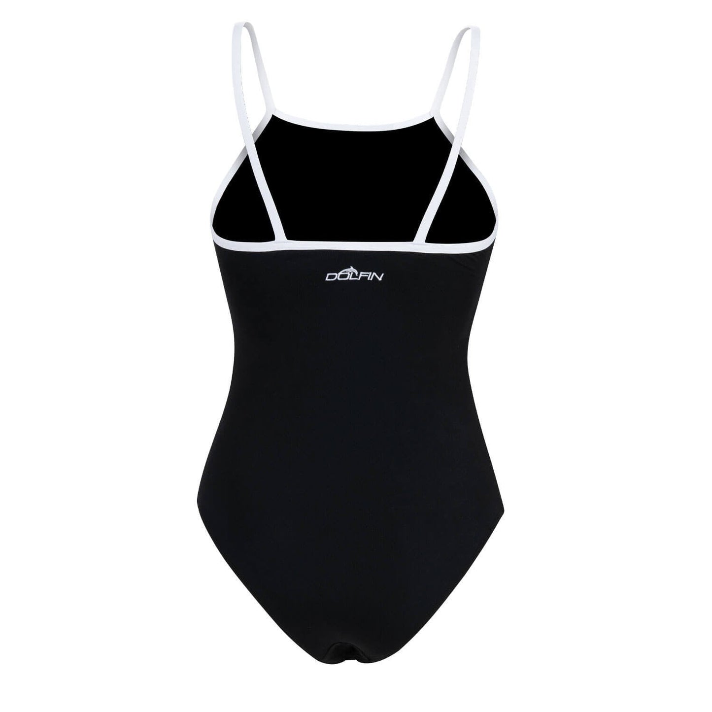 Dolfin Straight Back Moderate Lap Suit One Piece Swimsuit - Black - FINAL SALE