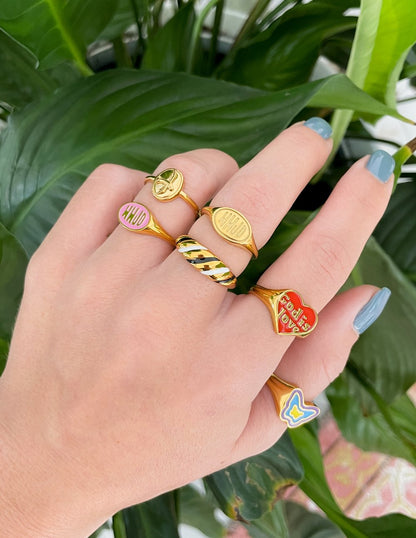 Elevated Faith Blue Enamel Butterfly Ring