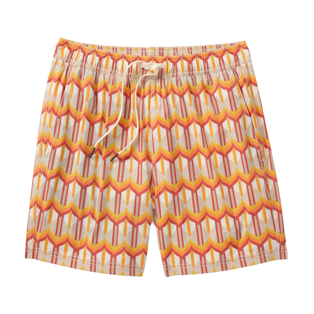 Fair Harbor The Bungalow Men's Swim Trunk Boardshort - Orange Birds of Paradise - FINAL SALE