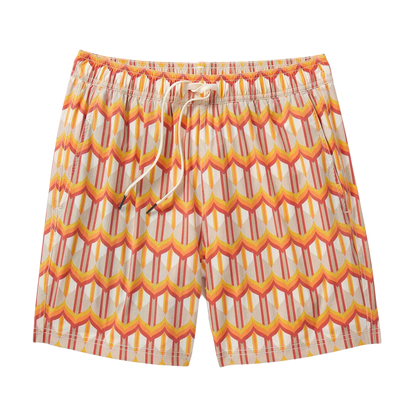 Fair Harbor The Bungalow Men's Swim Trunk Boardshort - Orange Birds of Paradise - FINAL SALE