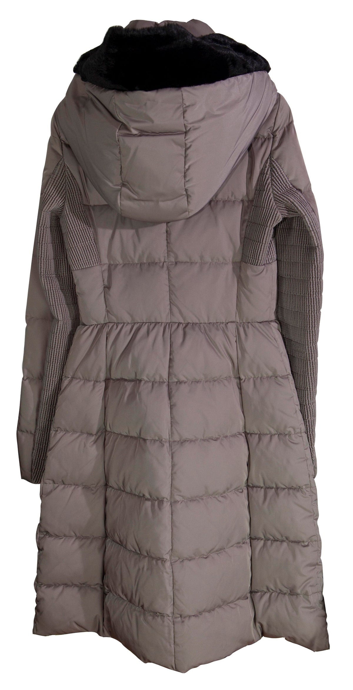 Armani Ladies Coat Beige Hooded Long Down - Size 4 5NAGZ