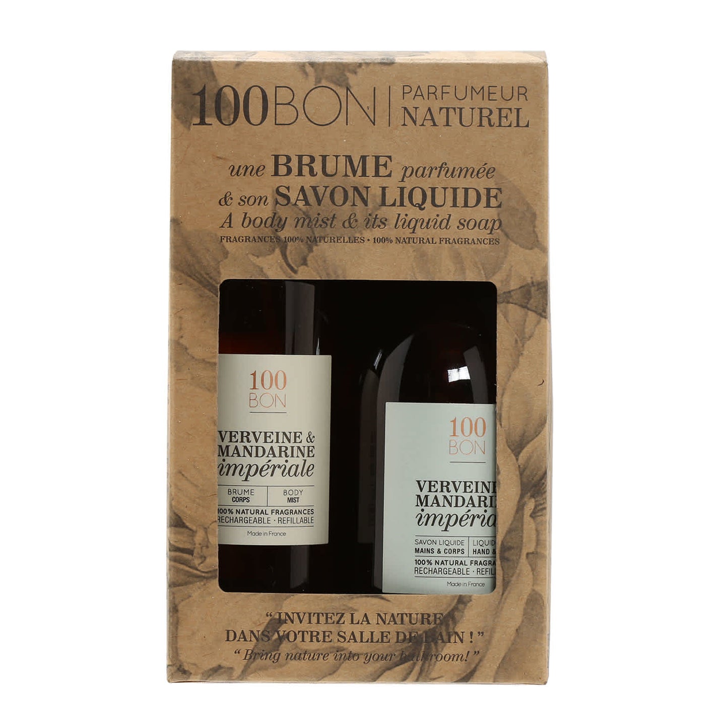 100Bon Verveine & Mandarine Liquid Soap and Body Mist Bath Set