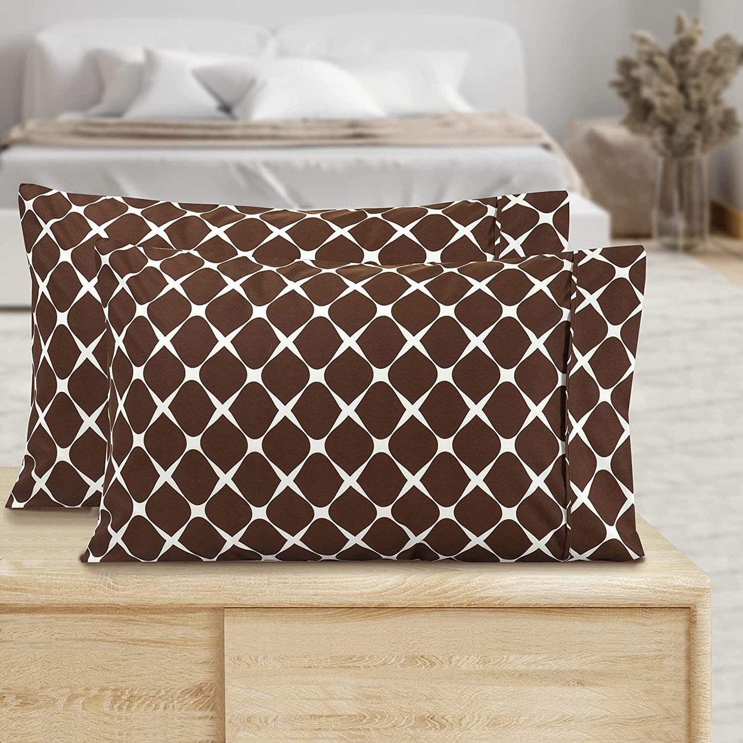 Elegant Comfort Set of 2 Bloomingdale Pattern - Pillowcases