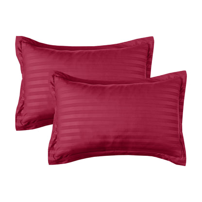 Elegant Comfort 8-Piece Dobby Stripe Comforter Set - Includes 4-Piece Sheet Set with Double Sided Storage Pockets
