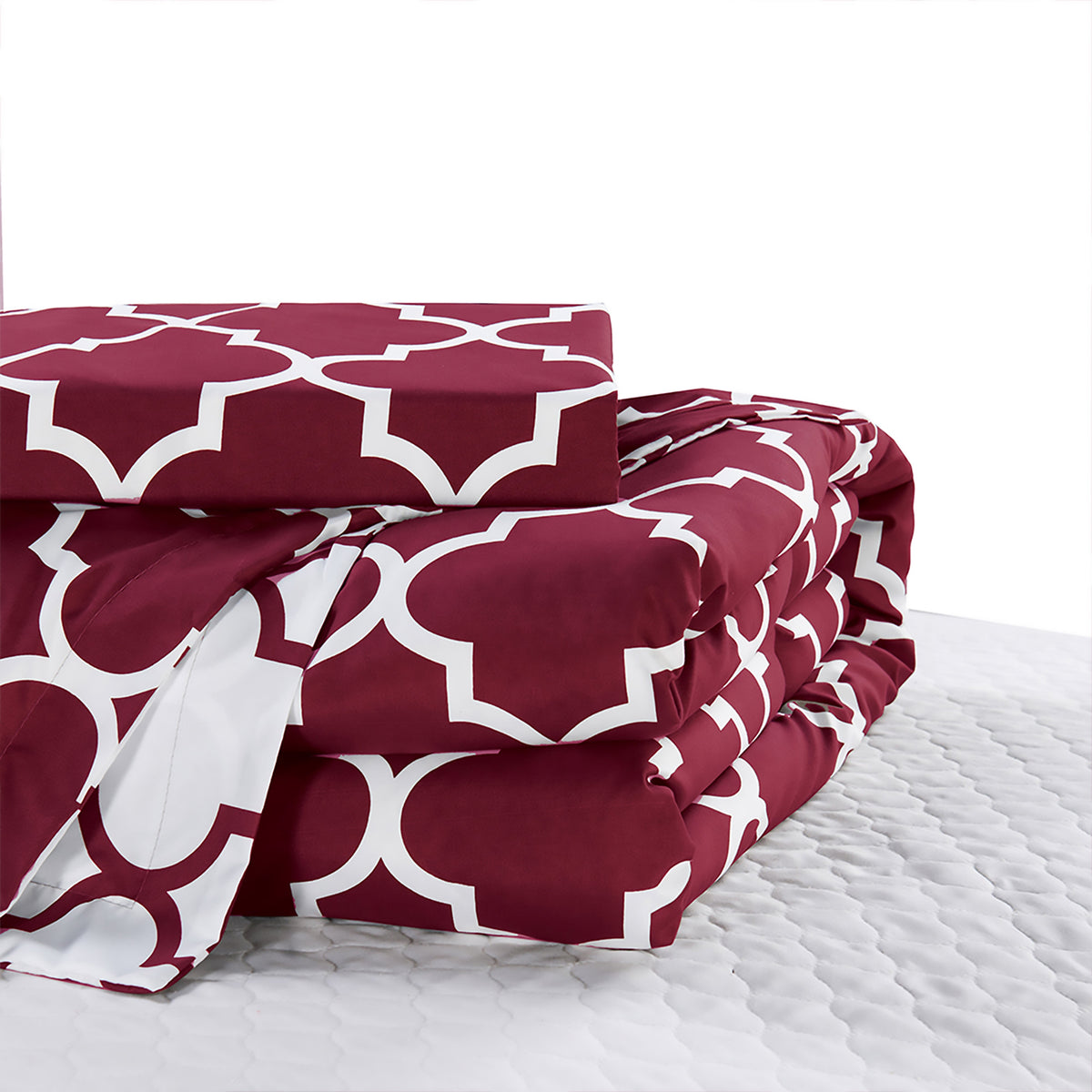 Elegant Comfort 3-Piece Moroccan Trellis Reversible Comforter Set