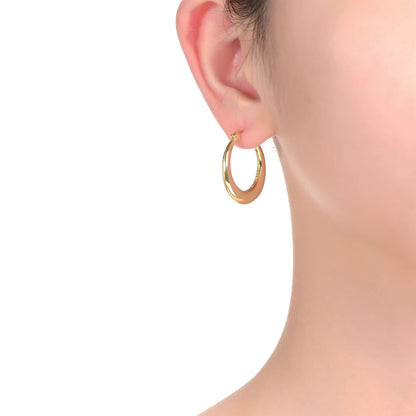 14K Gold Plated Large Hoop Earrings