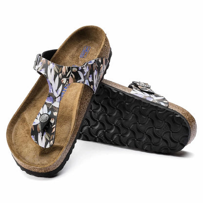 Birkenstock Gizeh Soft Footbed Birko-Flor Floral Fades Black