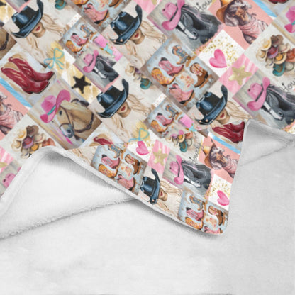 Danilo Painted Cowgirl Collage Throw Blanket 60" x 80 Made in America