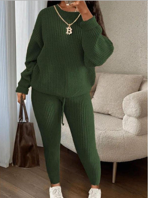 Women’s Ribbed Knit Sweater Pants Set