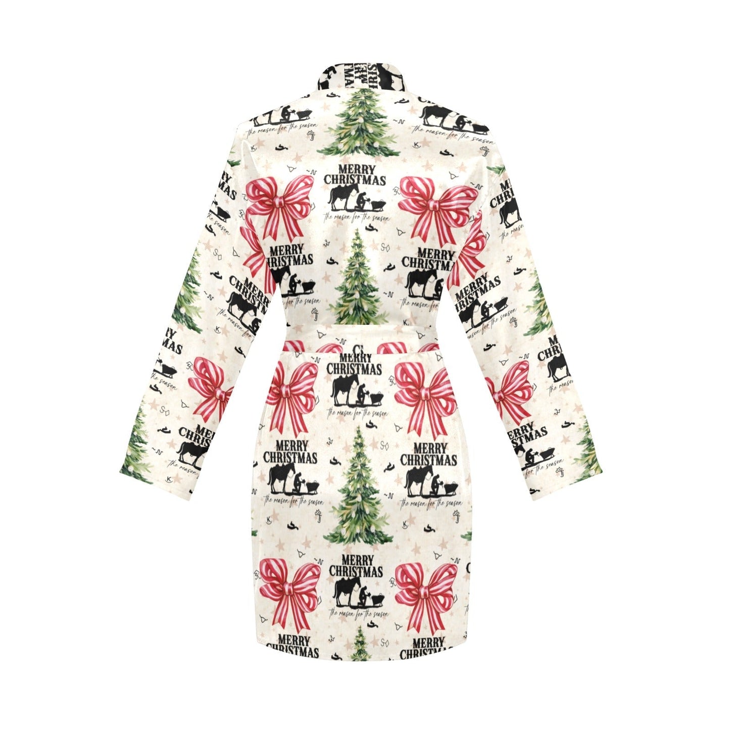 Baha Ranch Praying Cowboy Christmas Western Cowgirl Satin Robe
