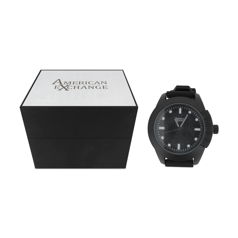 American Exchange Men's Black And Silver Watch 5413