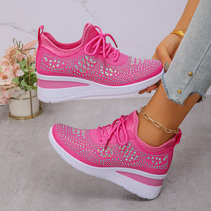 Rhinestone Wedge Sneakers