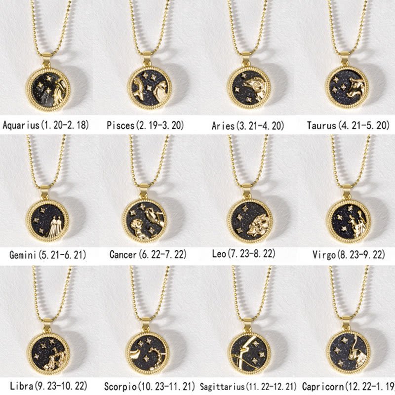Crystal & 18K Goldtone Plated Zodiac Circular Set of 2 Pendant Necklaces - Scorpio