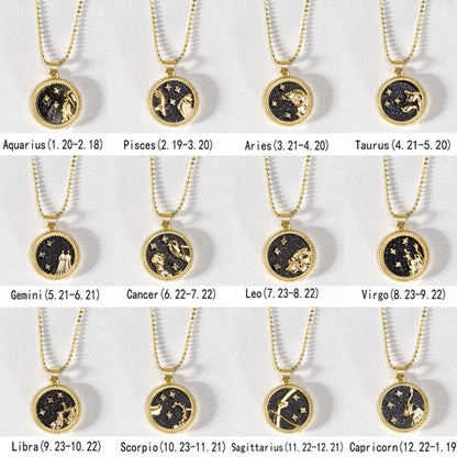 Crystal & 18K Goldtone Plated Zodiac Circular Set of 2 Pendant Necklaces - Scorpio