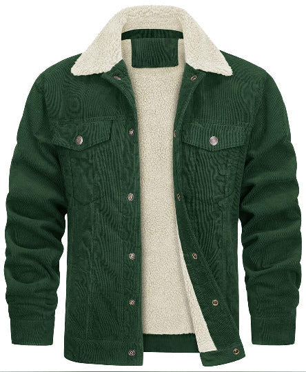 Corduroy Plush Lapel Jacket