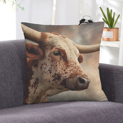 Baha Ranch Western Ranch Bull Velvety Soft Pillow Cover Made in America