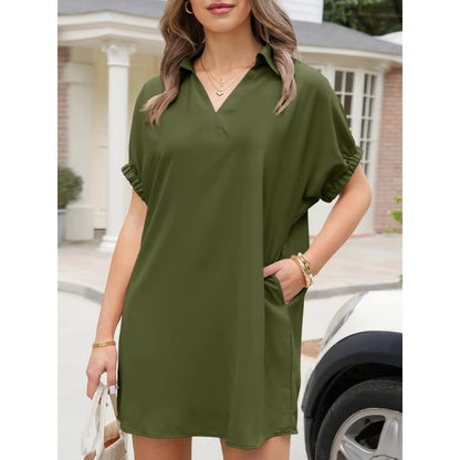Womens Summer Shirt Dress Casual Short Sleeve