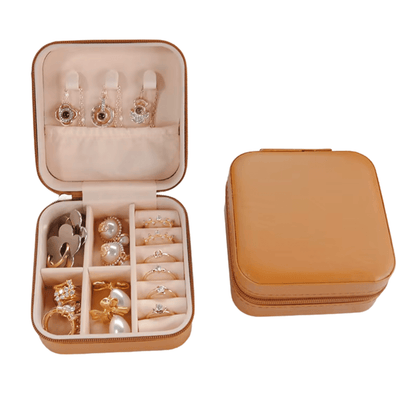 Cognac Jewelry Mini Travel Case