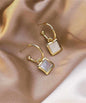 Acrylic & Goldtone Square Drop Earrings