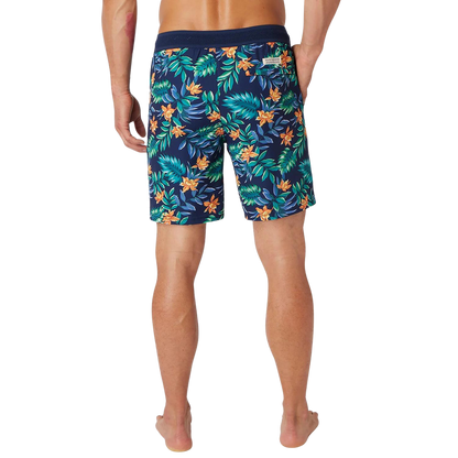 Fair Harbor Ozone Men's Swim Trunk Boardshort - Blue Palms - FINAL SALE