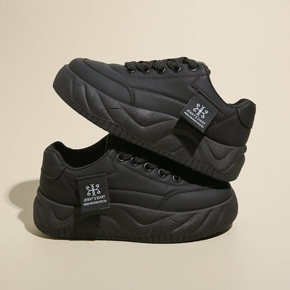 Color Block Height Increasing Sneakers – Lace-Up Low Top