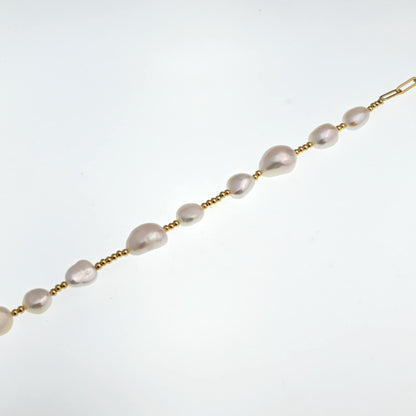 Freshwater Pearl 18k Gold-Plated Sterling Silver Adjustable Station Bracelet