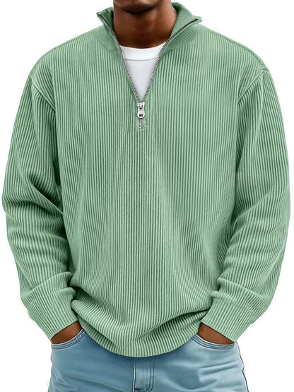 Men's Corduroy Zip Collar Sweatshirt