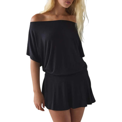 2026 Summer Spring Women's Draped Off-The-Shoulder Mini Dress