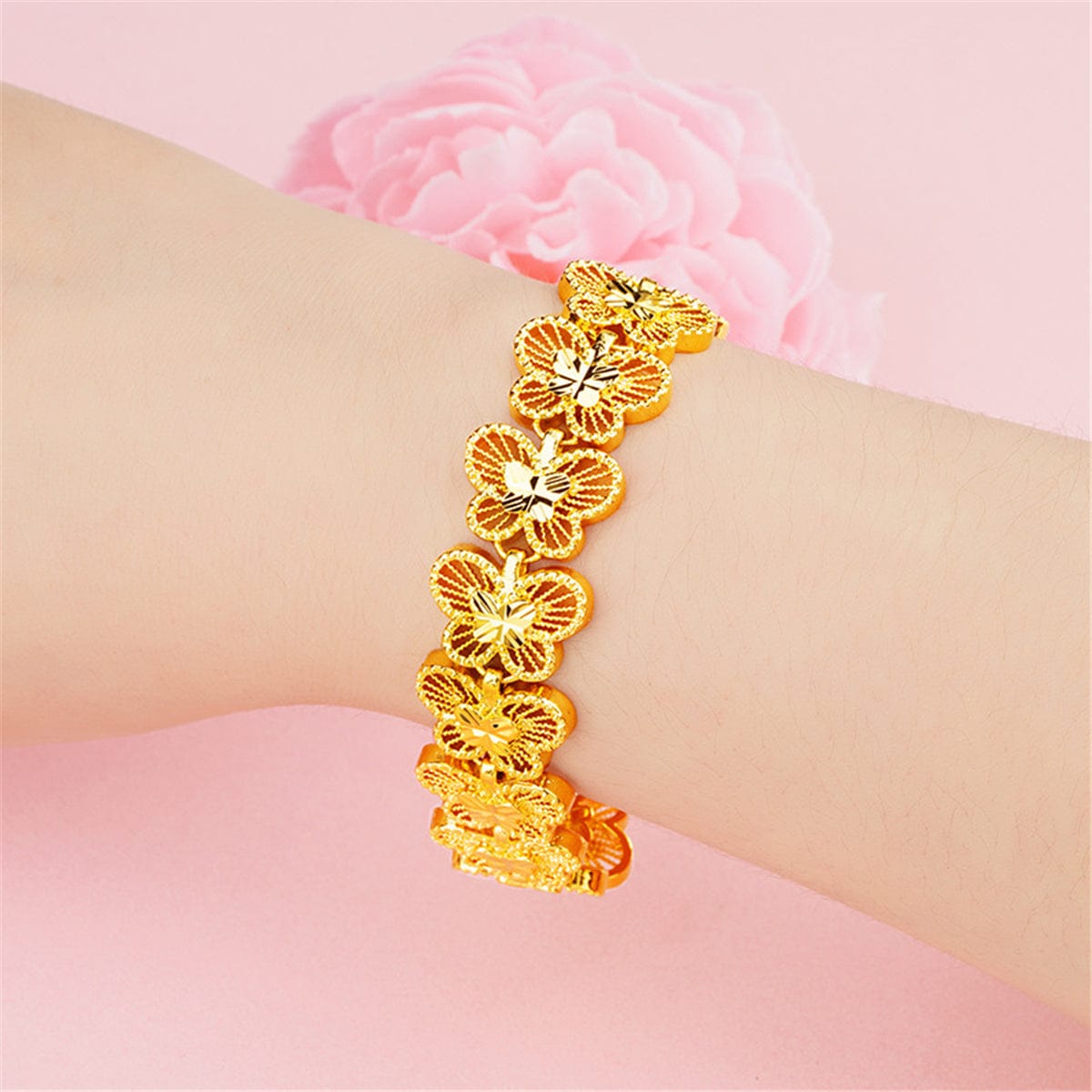 24k Goldtone Butterfly Bracelet