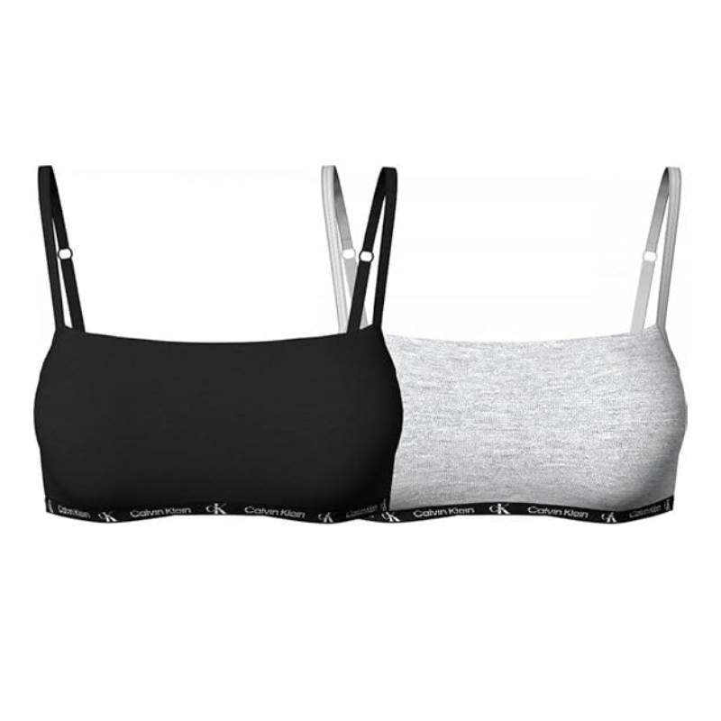 Calvin Klein 1996 Unlined Bralette Womens Black/Grey 2 Pack