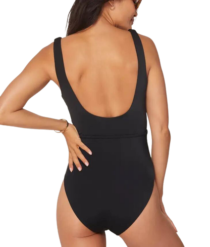 Andie The Molokai Belted Classic One Piece Swimsuit - Black - FINAL SALE