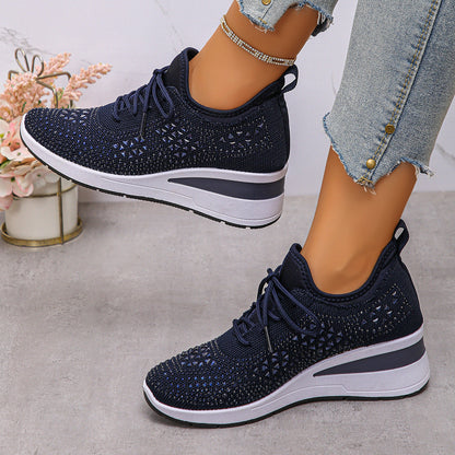 Rhinestone Wedge Sneakers