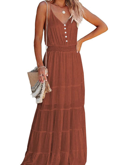 Women's 2026 Summer Maxi Dress High Waist Beach Vacation Long Sundresses