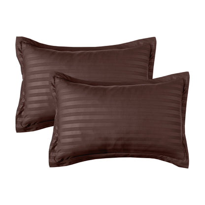 Elegant Comfort 8-Piece Dobby Stripe Comforter Set - Includes 4-Piece Sheet Set with Double Sided Storage Pockets