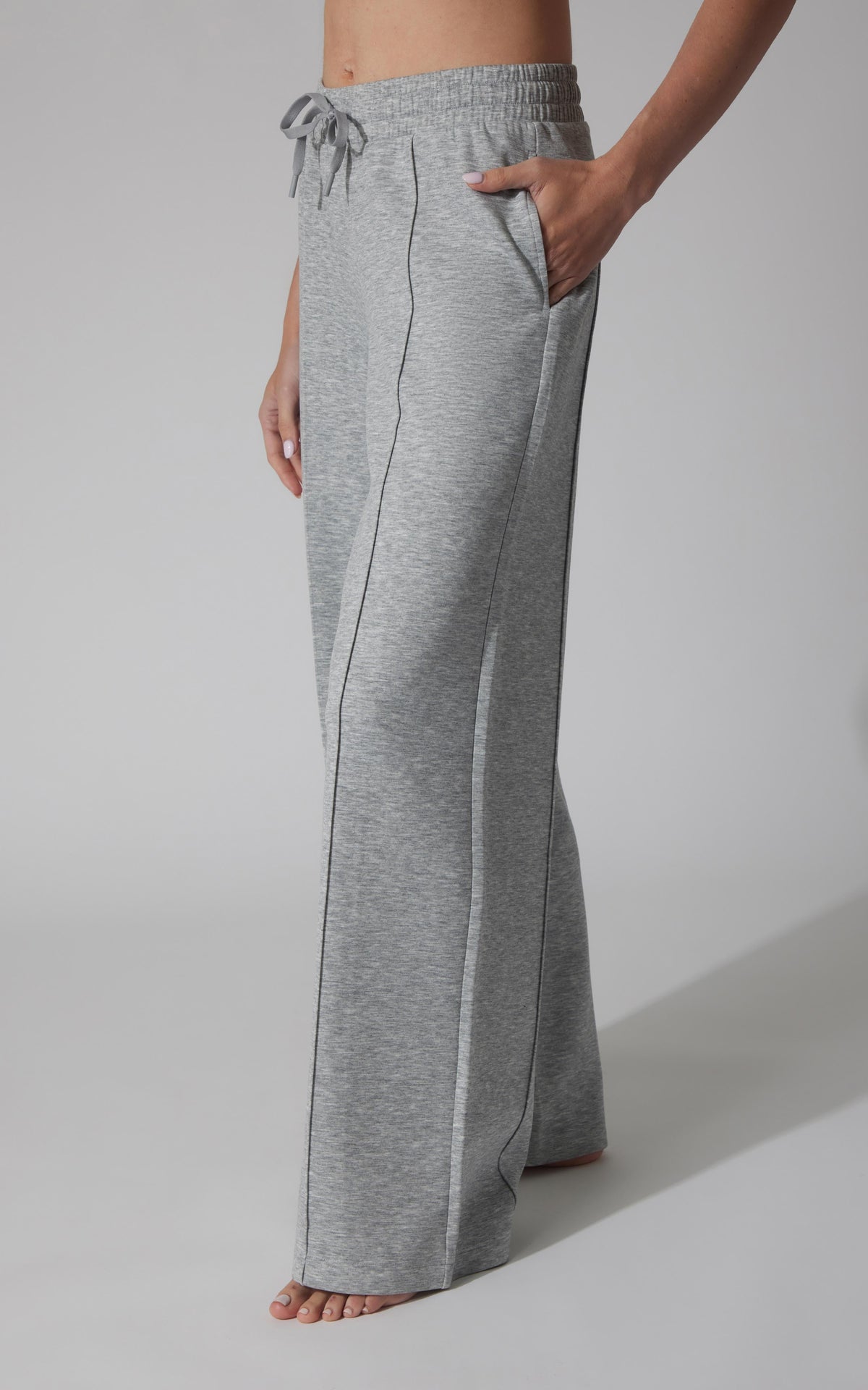 90 Degree by Reflex Softlite Fleece Timeless Pintuck Wide Leg Pant