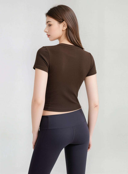 Buttery Soft Built-In Padded Bra Short Sleeve T-Shirt