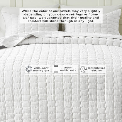 Gauze-Inspired Texture Quilt Set - Wave Stitch Collection