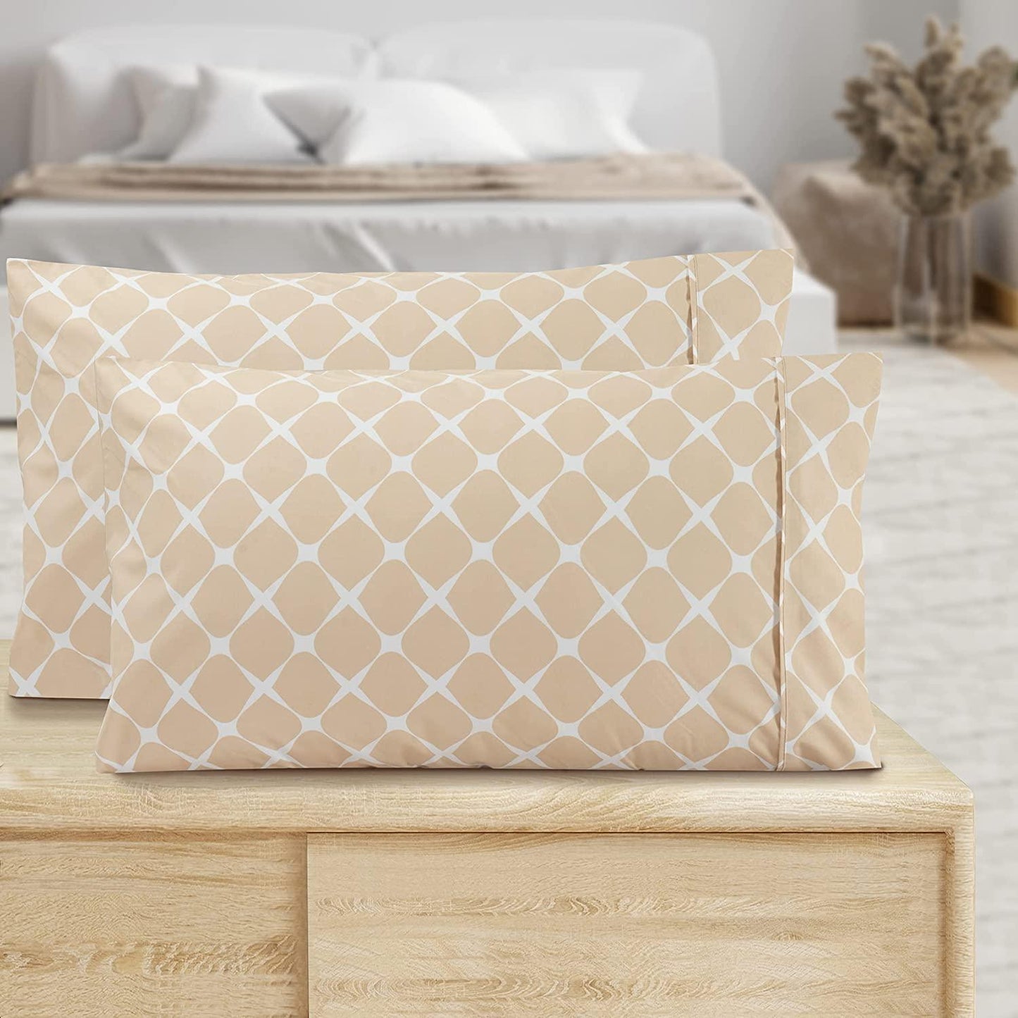 Elegant Comfort Set of 2 Bloomingdale Pattern - Pillowcases