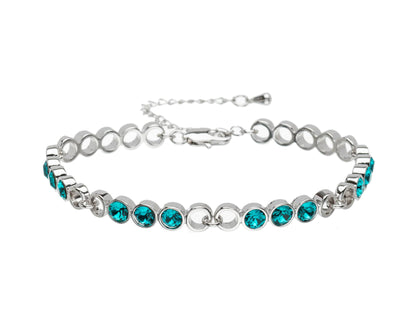 Adjustable Circular Linked Bracelet with Swarovski Crystals