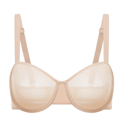 Cosnufy Sheer Mesh Balconette Bra