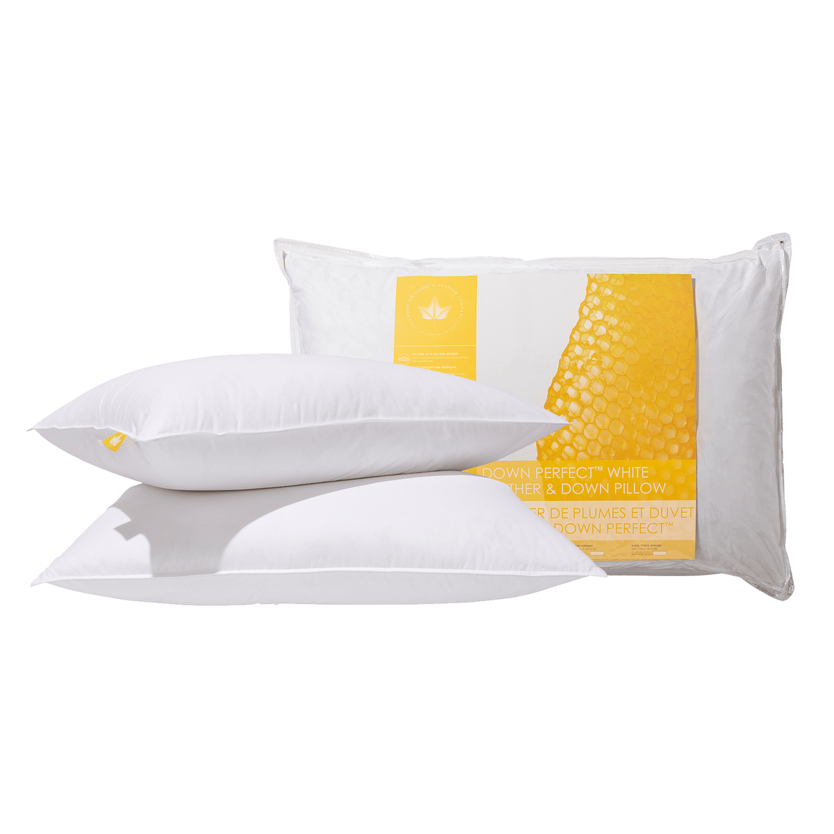 Canadian Down & Feather Company Down Perfect™ White Feather & Down Pillow, Medium Support 2 Pack