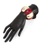 Dark Red Resin & Goldtone Petals Stretch Bracelet