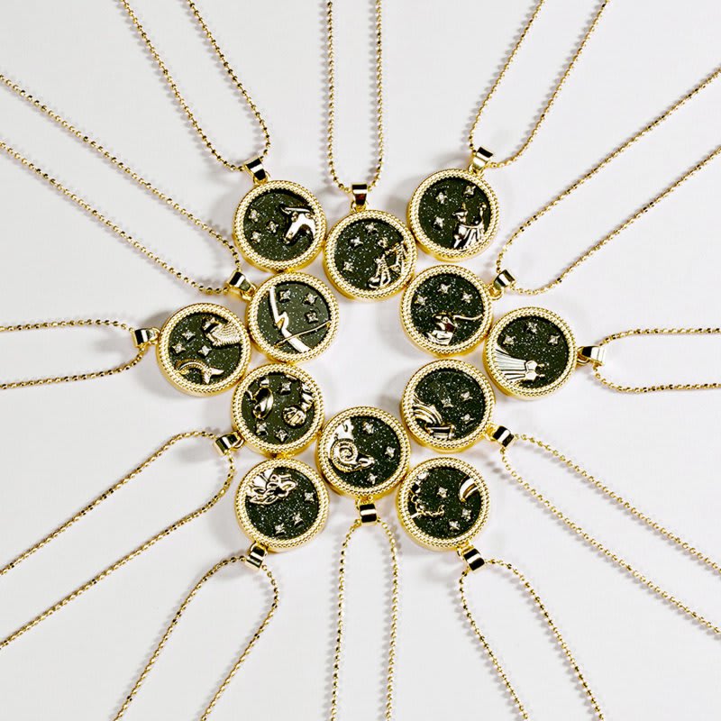 Crystal & 18K Goldtone Plated Zodiac Circular Set of 2 Pendant Necklaces - Scorpio
