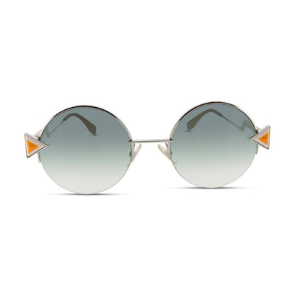 Fendi Silver Green Gradient Round Sunglasses FF0243S *EX DISPLAY*