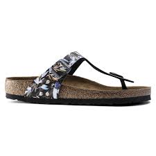 Birkenstock Gizeh Soft Footbed Birko-Flor Floral Fades Black